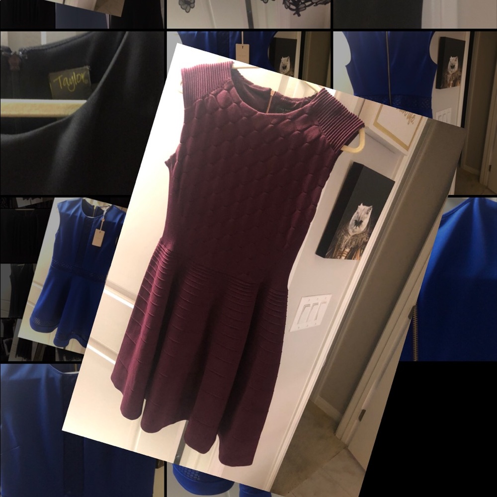 Ted Baker maroon sweater dress! Size 4=10